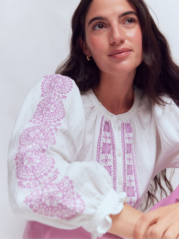Boden White Dolman Double Cloth Top - Image 2 of 7 Boden White Dolman Double Cloth Top - Image 2 of 7