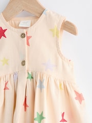 Cream/Multi Star Print - Sukienka niemowlęca z wszytymi majtkami (0 mies. – 2 lat) - Image 3 of 6