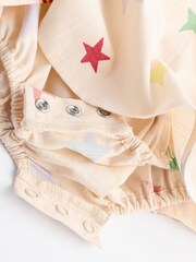 Cream/Multi Star Print - Sukienka niemowlęca z wszytymi majtkami (0 mies. – 2 lat) - Image 5 of 6