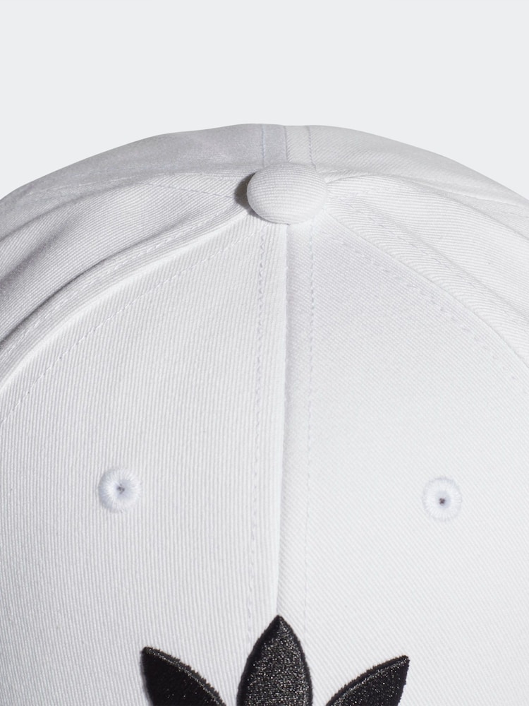 adidas Originals White Trefoil 100% Cotton Baseball Cap - Image 5 of 5
