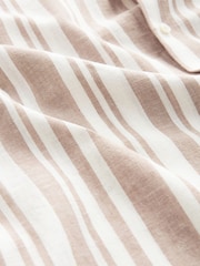 Stone Linen Blend Stripe Short Sleeve Shirt - Image 7 of 7
