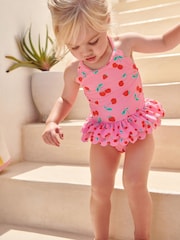 Rot/Rosa/Kirschen - Badeanzug mit Röckchen (3 Monate–7 Jahre) - Bild 1 von 6