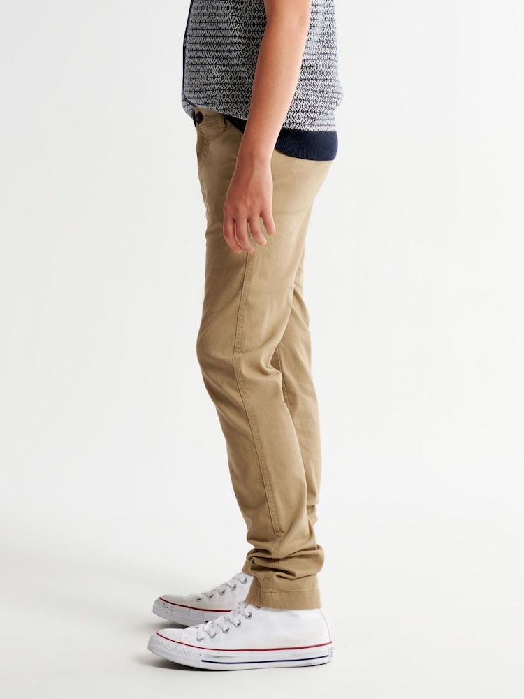 Abercrombie & Fitch Twill Smart Chino Brown Trousers - Image 1 of 5
