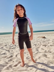 Black/Purple Short Sleeve Neoprene Wetsuit (1-16yrs) - Image 2 of 8