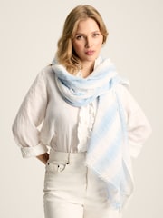 Joules Orla Blue/White Scarf - Image 1 of 5