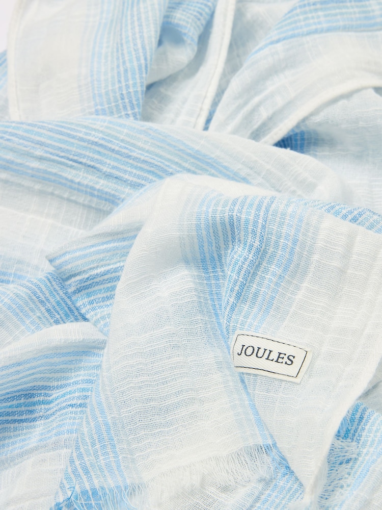 Joules Orla Blue/White Scarf - Image 5 of 5
