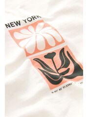 Cream Floral Back Print Oversized Fit 100% Cotton Short Sleeve Graphic T-Shirt (3-16yrs) - Image 7 of 7