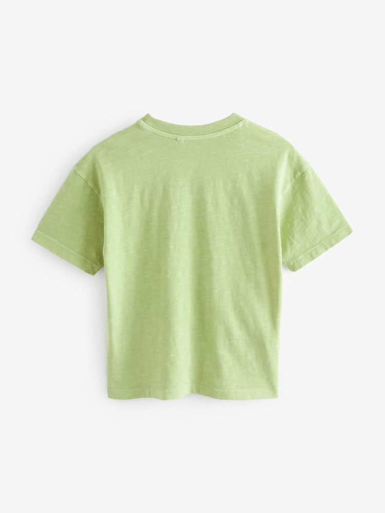 Green Surf Skeleton Relaxed Fit Washed Short Sleeve T-Shirt (3-16yrs) - Image 2 of 3