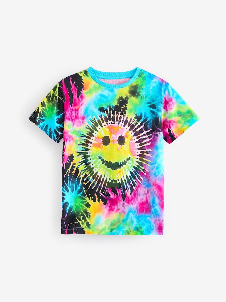 Multi Tie Dye All-Over Print Short Sleeves 100% Cotton T-Shirt (3-16yrs) - Image 1 of 3