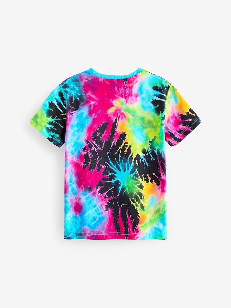 Multi Tie Dye All-Over Print Short Sleeves 100% Cotton T-Shirt (3-16yrs) - Image 2 of 3