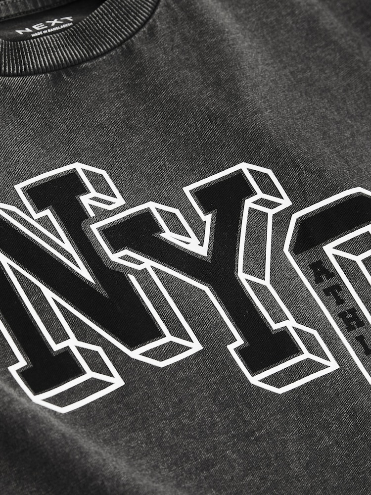 Grau - Kurzärmeliges T-Shirt mit Grafikprint in Relaxed-Fit (3–16 J.) - Bild 9 von 9