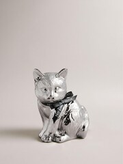 Ted Baker Mrvivo Silver Cat Money Box - Image 1 of 3