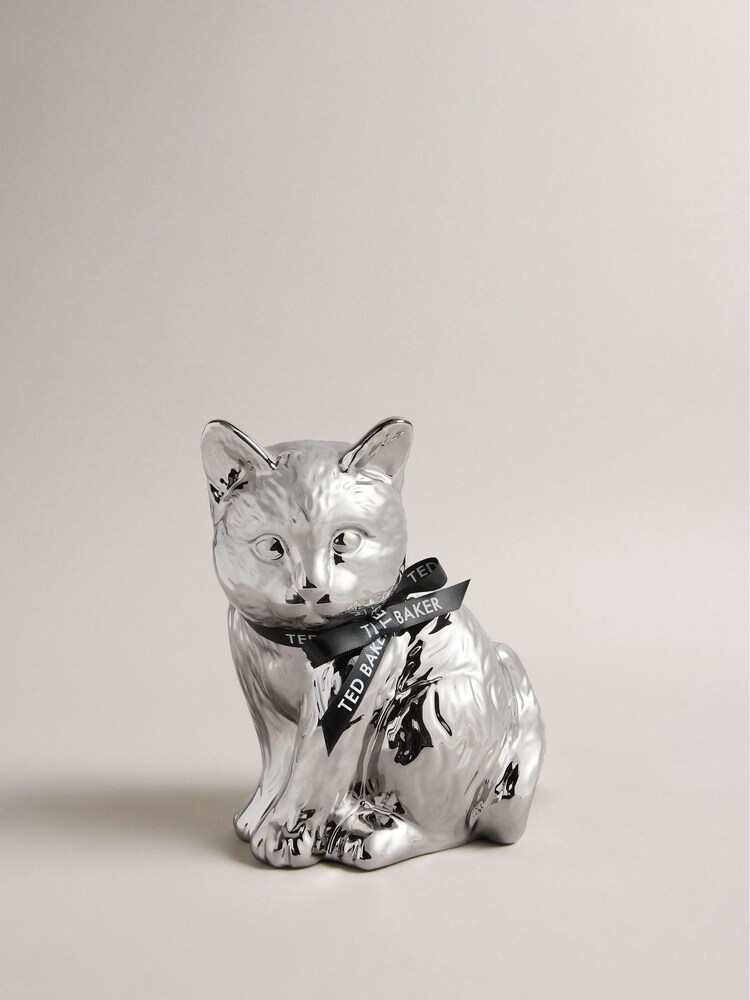 Ted Baker Mrvivo Silver Cat Money Box - Image 1 of 3