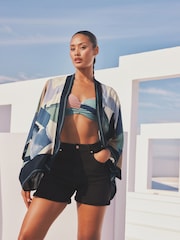 Blue Geo Short Kimono Cover-Up - Image 2 of 6