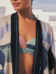 Blue Geo Short Kimono Cover-Up - Image 3 of 6