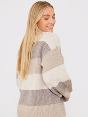 In The Style Brown Stacey Solomon Striped Tonal Jumper - Image 2 of 5