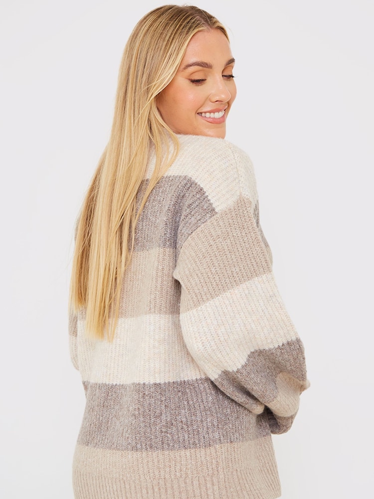 In The Style Brown Stacey Solomon Striped Tonal Jumper - Image 2 of 5