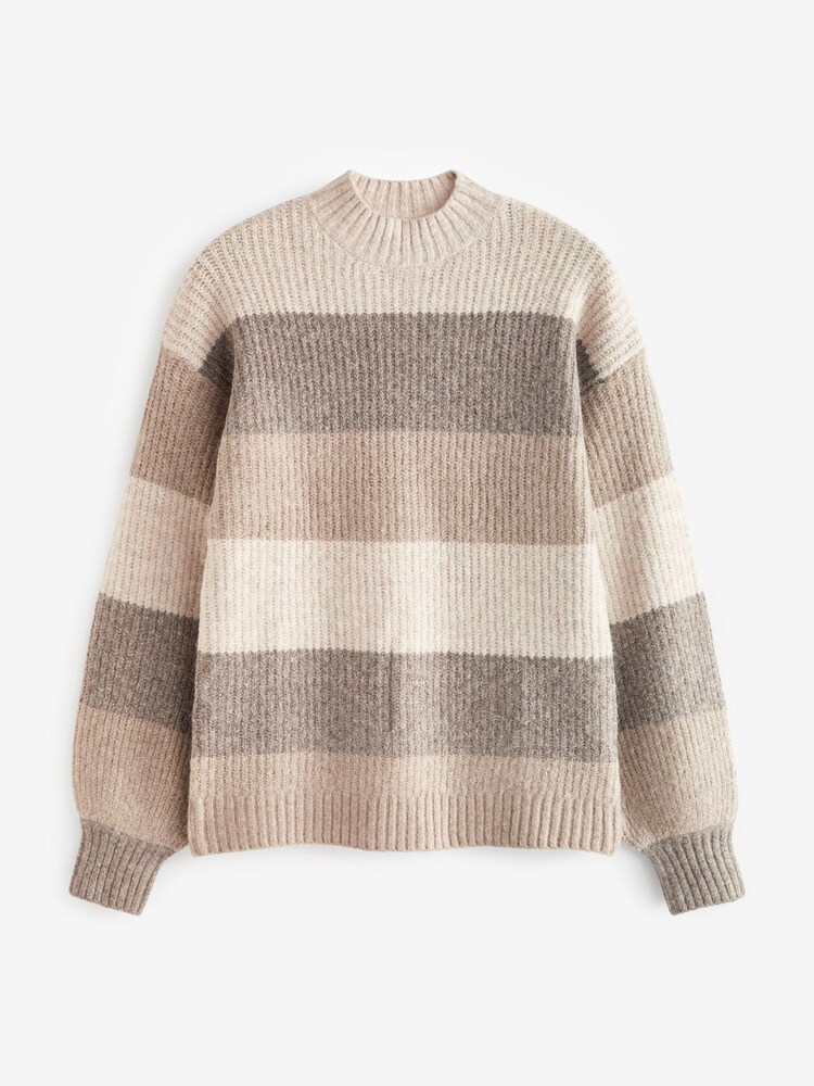In The Style Brown Stacey Solomon Striped Tonal Jumper - Image 5 of 5 In The Style Brown Stacey Solomon Striped Tonal Jumper - Image 5 of 5