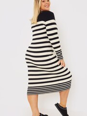 In The Style Black Gemma Atkinson Knit Button Up Midaxi Dress - Image 2 of 6