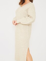 In The Style Grey Gemma Louise Miles V-Neck Knitted Midaxi Dress - Image 4 of 4