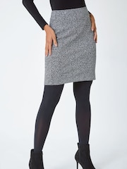 Roman Grey Smart Textured Stretch Skirt - Image 1 of 5