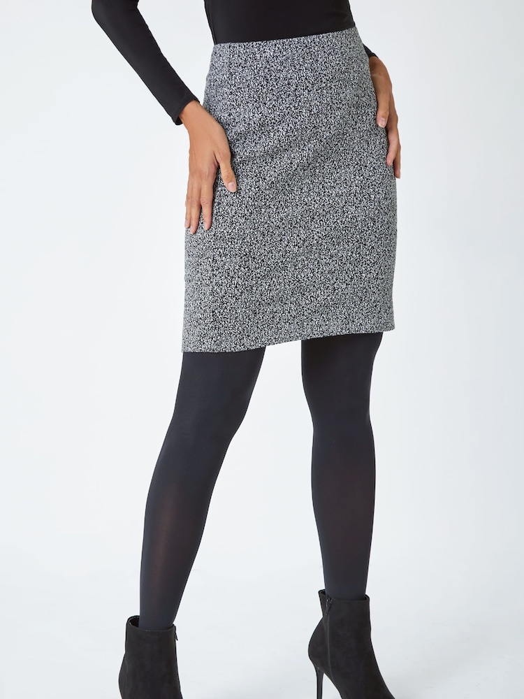 Roman Grey Smart Textured Stretch Skirt - Image 1 of 5