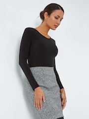 Roman Grey Smart Textured Stretch Skirt - Image 3 of 5