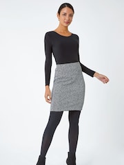 Roman Grey Smart Textured Stretch Skirt - Image 4 of 5