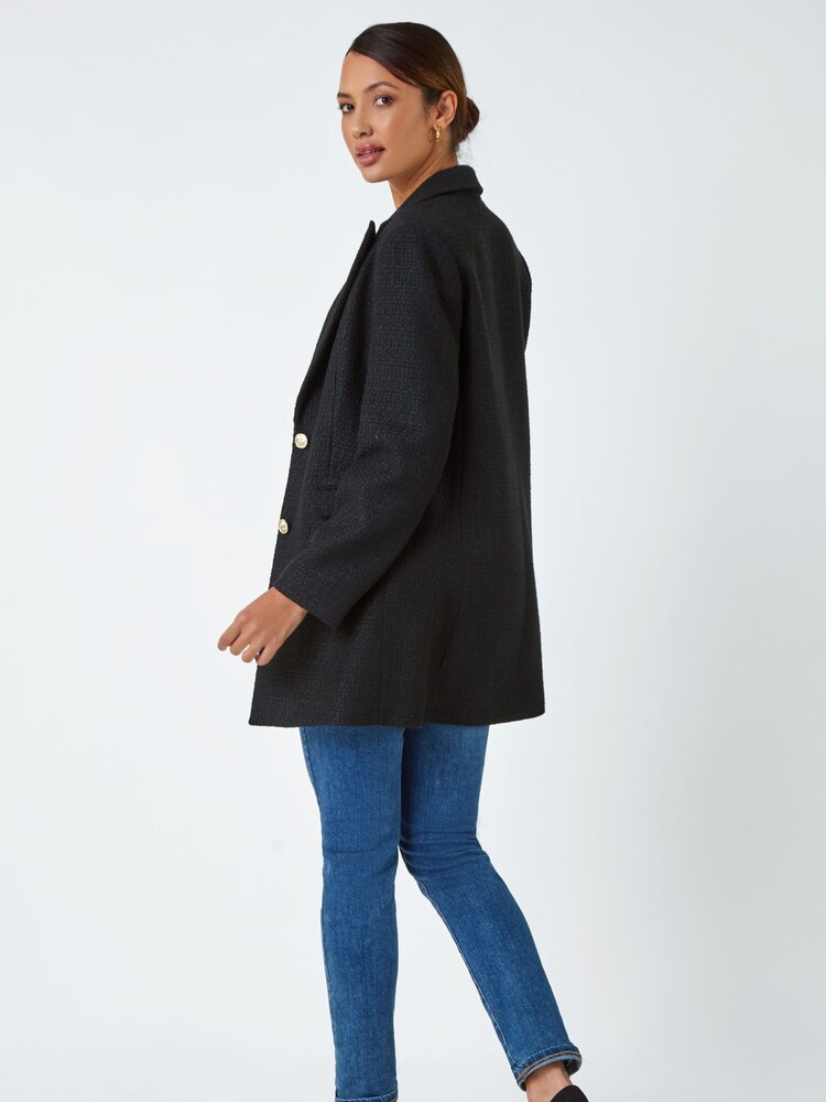 Roman Black Longline Boucle Tailored Blazer - Image 2 of 3