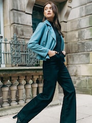 Roman Black Wide Leg Stretch Denim Jeans - Image 1 of 5