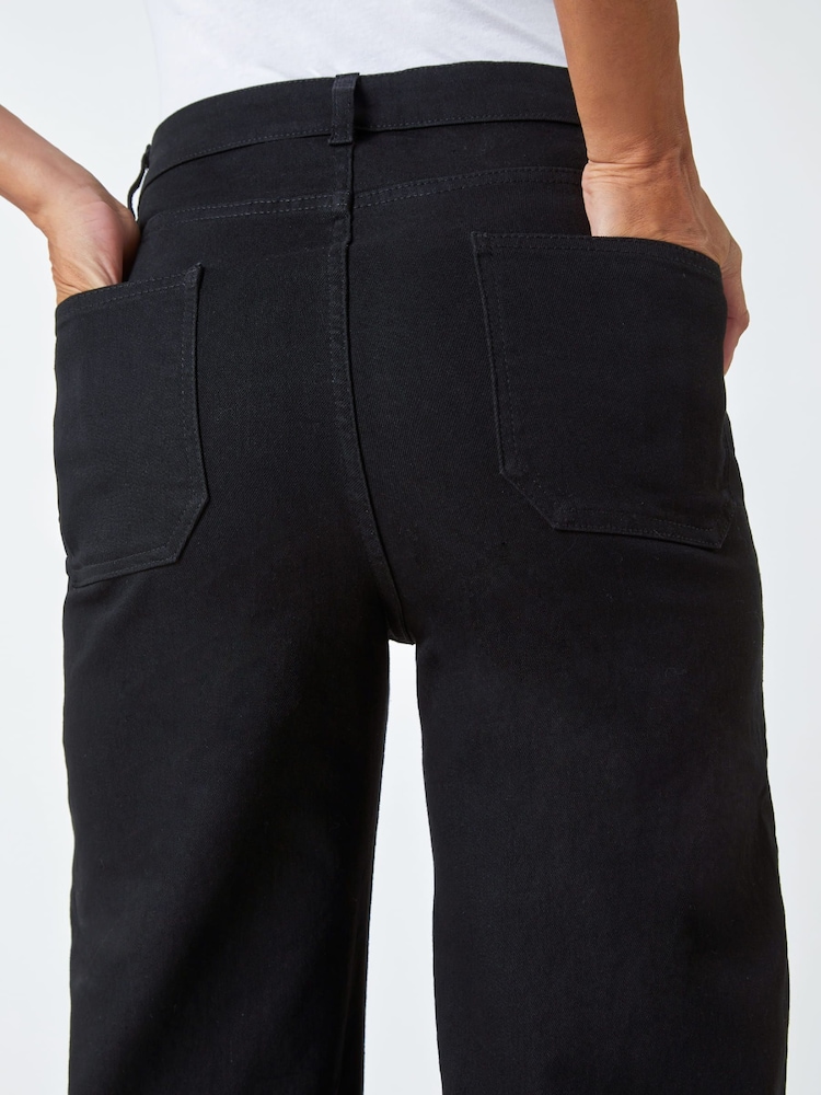 Negro - Vaqueros de pernera ancha y elásticos de denim de Roman - Imagen 5 de 5 Negro - Vaqueros de pernera ancha y elásticos de denim de Roman - Imagen 5 de 5