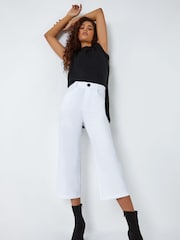 Roman White Cropped Stretch Culottes - Image 1 of 5