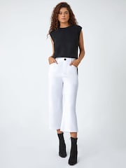 Roman White Cropped Stretch Culottes - Image 2 of 5