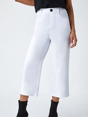 Roman White Cropped Stretch Culottes - Image 4 of 5