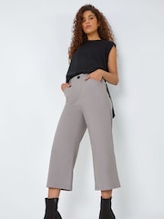 Roman Light Grey Cropped Stretch Culottes - Image 2 of 5