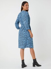 Roman Blue Butterfly Print Knitted Stretch Dress - Image 3 of 5