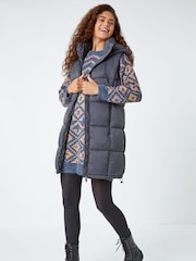 Roman Blue Geometric Print Jacquard Knitted Jumper Dress - Image 5 of 6