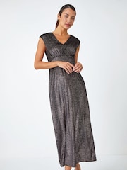 Roman Black Velvet Sparkle Stretch Maxi Dress - Image 3 of 5