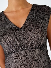 Roman Black Velvet Sparkle Stretch Maxi Dress - Image 5 of 5