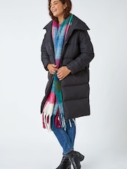 Roman Black Funnel Neck Longline Puffer Coat - Image 4 of 5