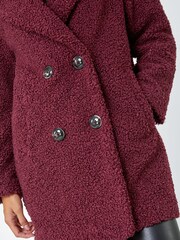 Roman Red Longline Teddy Coat - Image 5 of 5