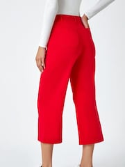 Roman Red Cropped Stretch Culottes - Image 2 of 5