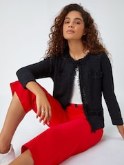 Roman Red Cropped Stretch Culottes - Image 4 of 5