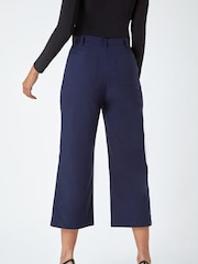 Roman Navy Blue Cropped Stretch Culottes - Image 2 of 5