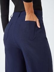 Roman Navy Blue Cropped Stretch Culottes - Image 5 of 5