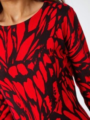 Roman Red Butterfly Print Knitted Stretch Dress - Image 5 of 5