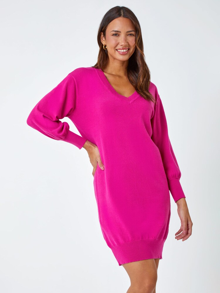 Roman Pink Knitted Jumper Dress - Image 1 of 5