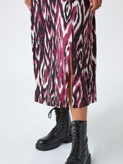 Roman Purple Abstract Aztec Print Midi Stretch Dress - Image 5 of 5