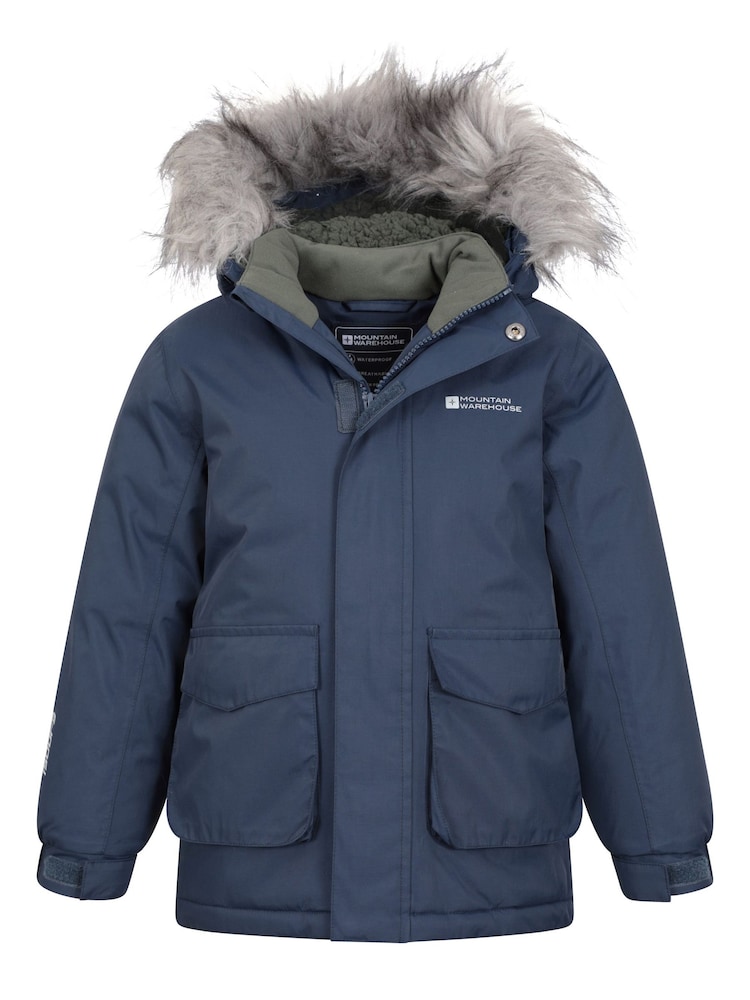 Mountain Warehouse Blue Kids Ranger Plain Water Resistant Jacket - Image 1 of 6