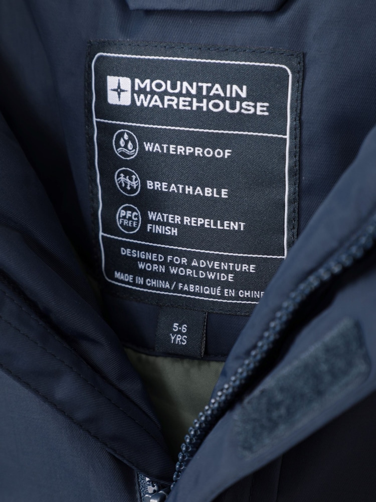 Mountain Warehouse Blue Kids Ranger Plain Water Resistant Jacket - Image 6 of 6